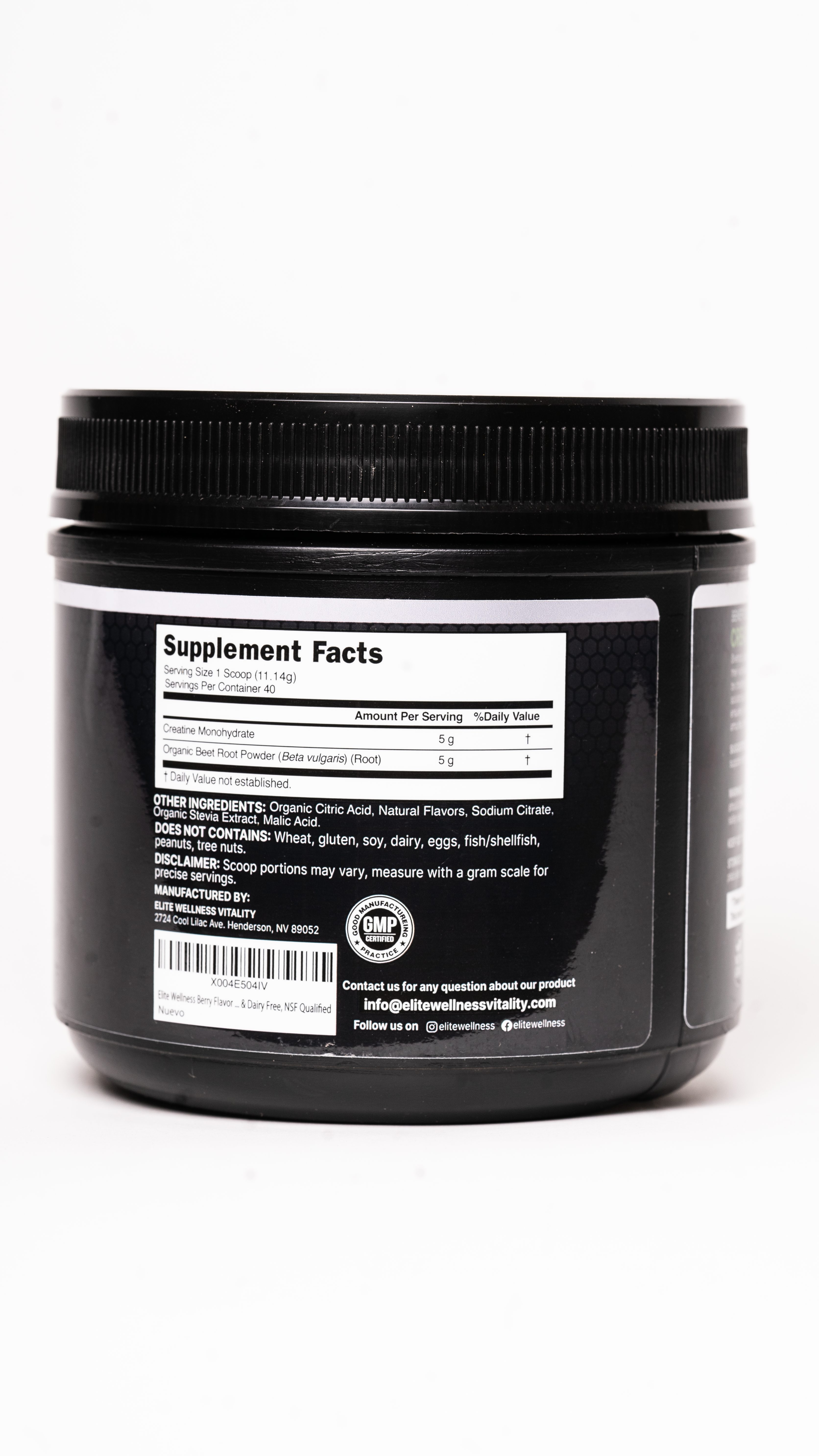 Elite Wellness Berry Flavor Creatine Monohydrate with Organic Beetroot Supplement